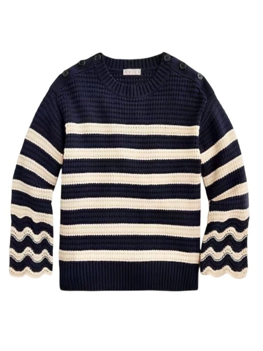 J. Crew Fishermen Nautical Cotton Striped Sweater XXS Preppy Old Money